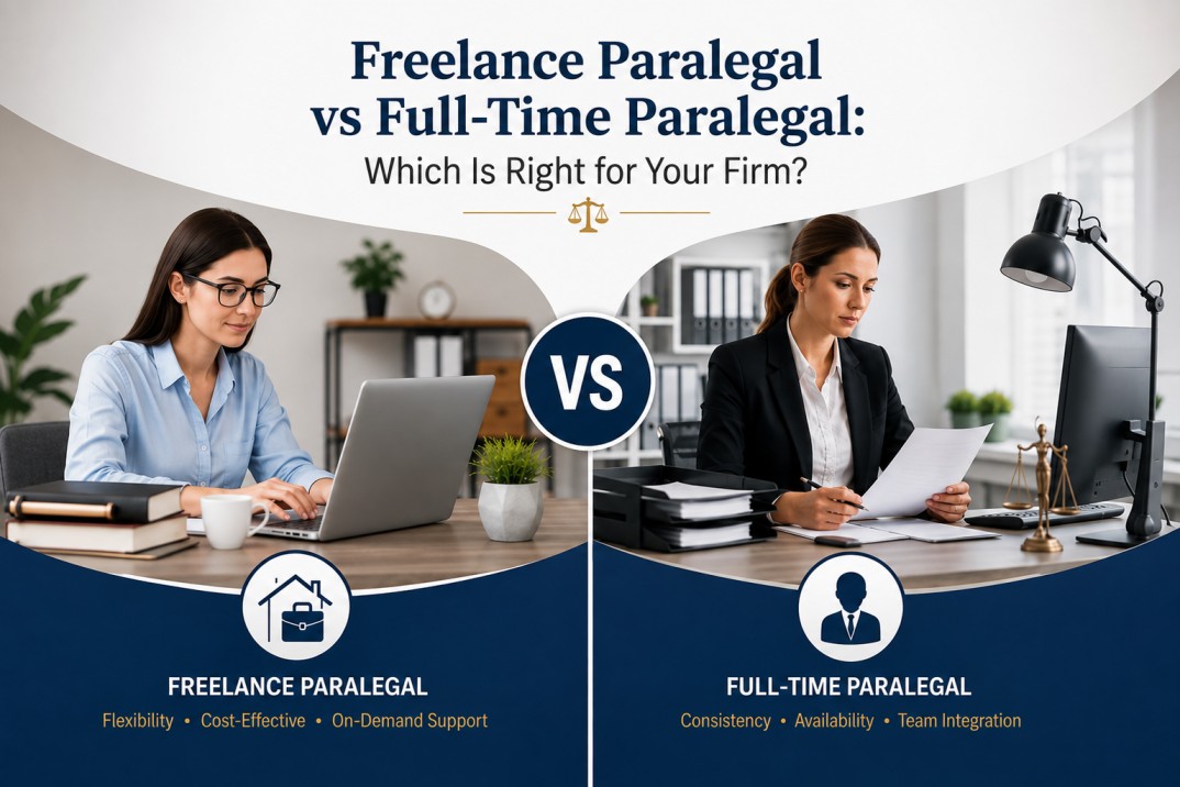 Freelance Paralegal vs Full-Time Paralegal: Which Is Right for Your Firm?